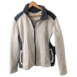 Kuhl Jacket Women's Two-tone Gray Soft Alfpaca Full Zip Sz. L Machine Wash Nice!